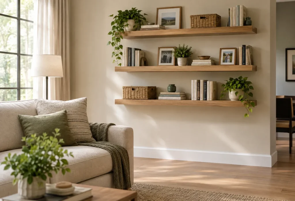 Floating Wood Shelves