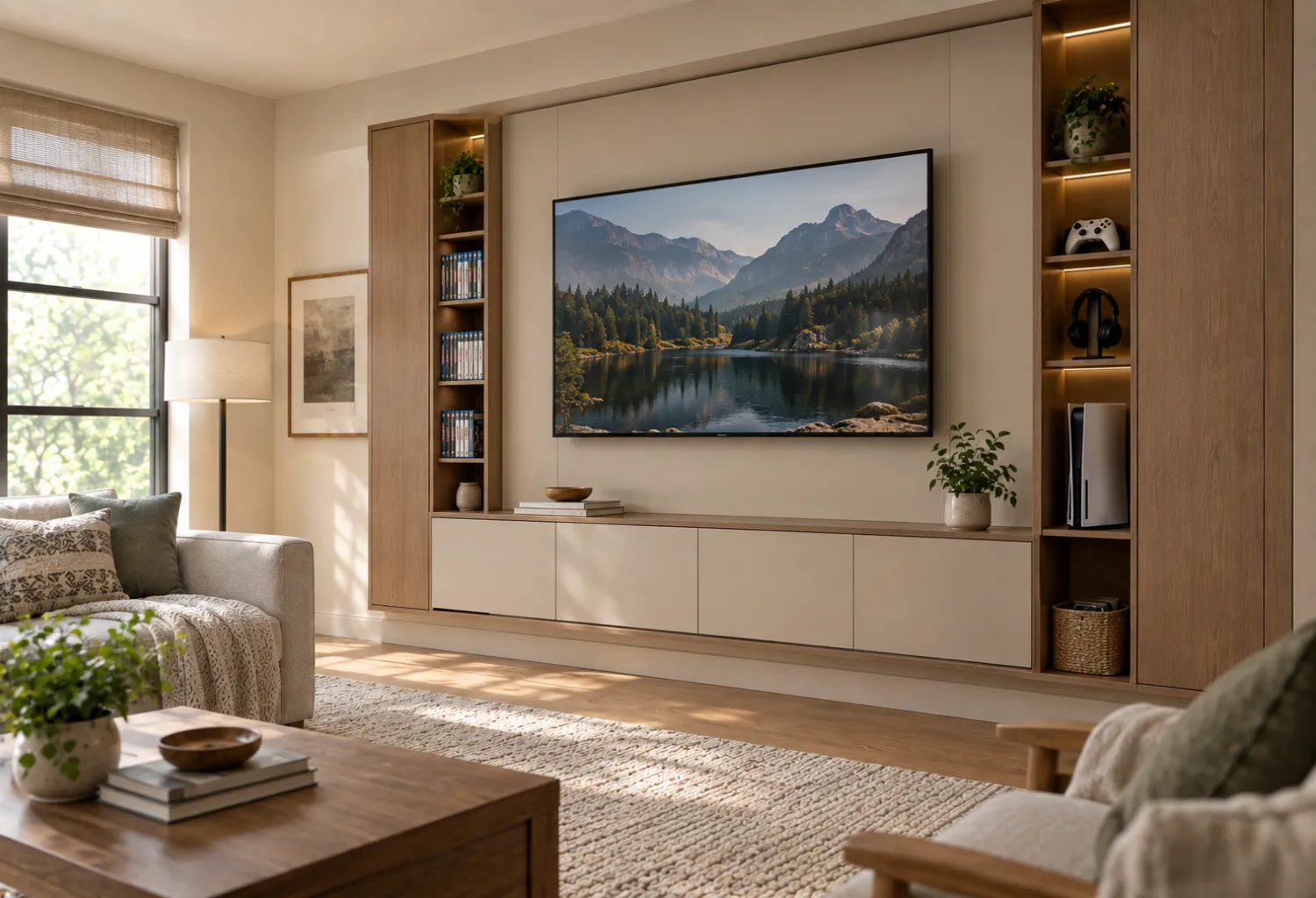 Game Storage Behind the TV Wall