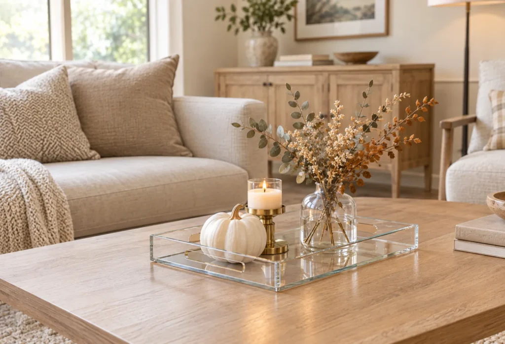 Glass Tray With Metallic Accents