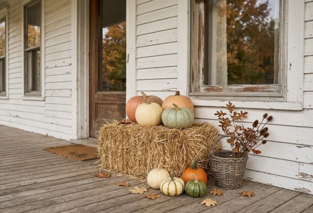 Hay Bale and Pumpkin Corner
