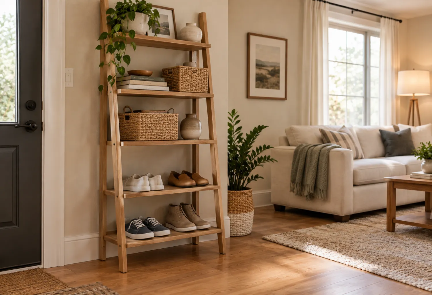 Ladder Shelf Shoe Storage