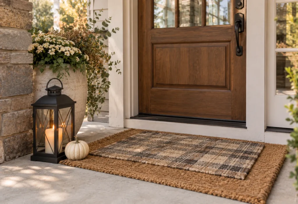 Lanterns With Layered Door Mats