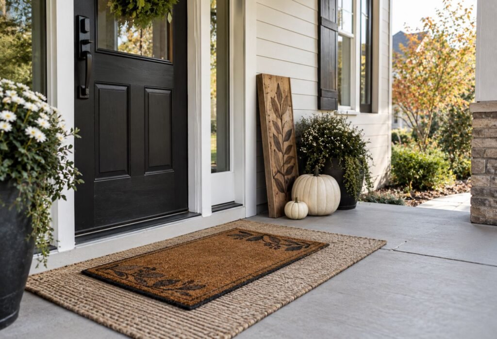 Layered Doormat And Seasonal Sign