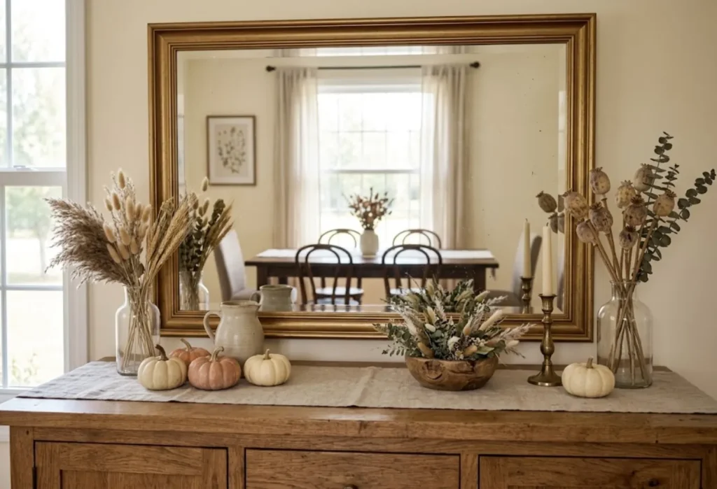 Layered Mirror and Fall Decor