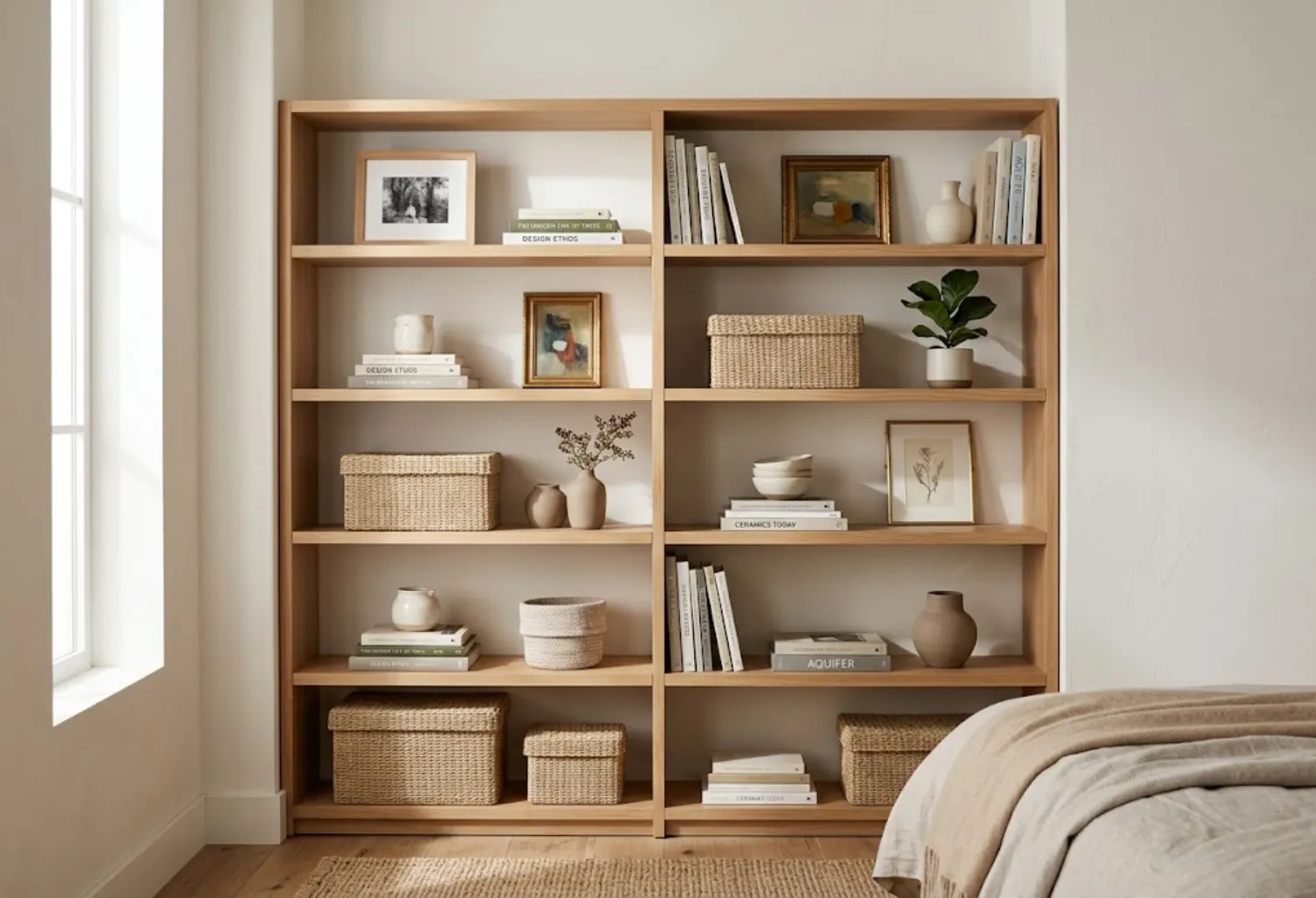 Lidded Boxes on Open Shelves