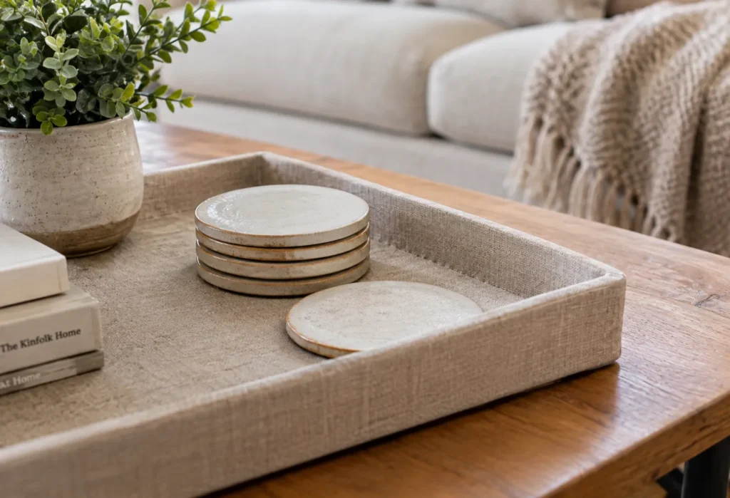 Linen Coaster Tray