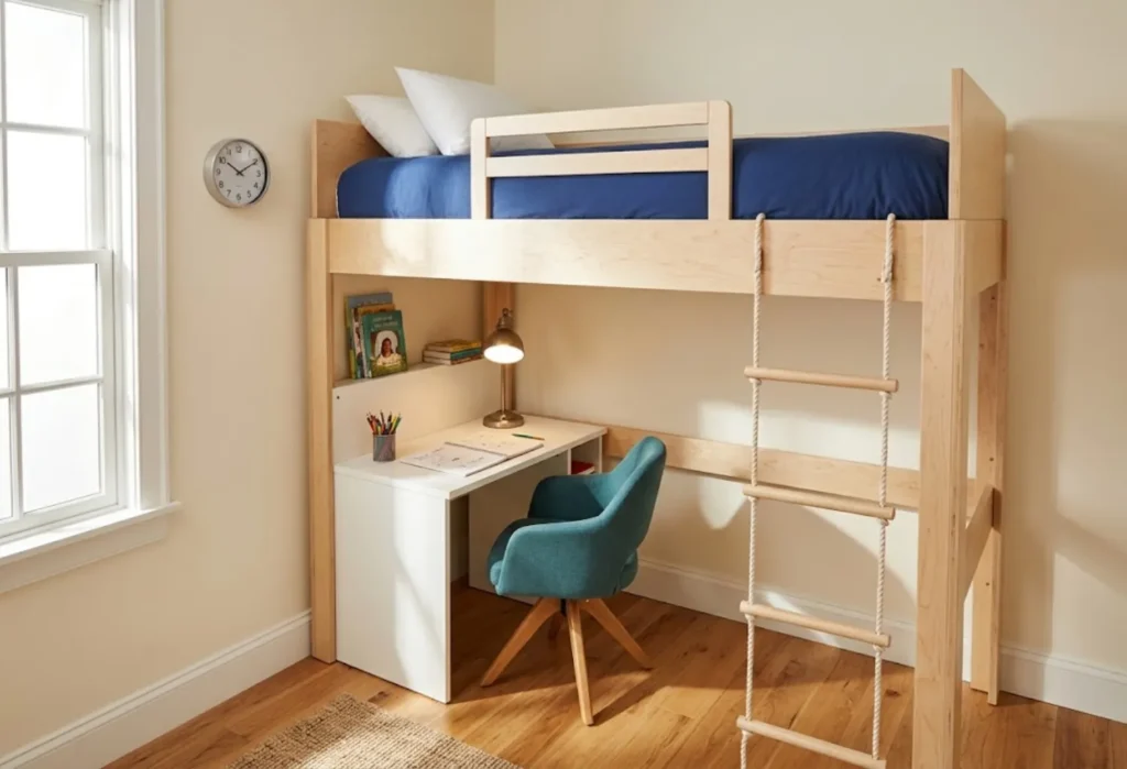 Loft Bed with Desk Underneath