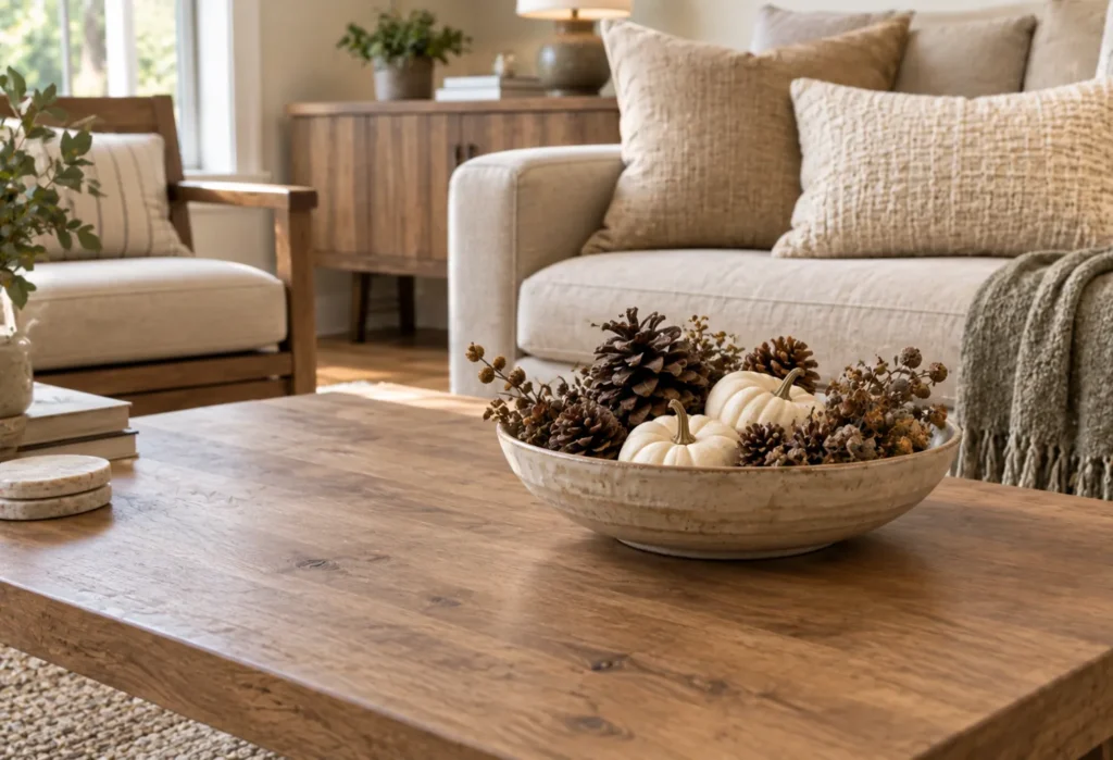 Low Bowl with Pinecones