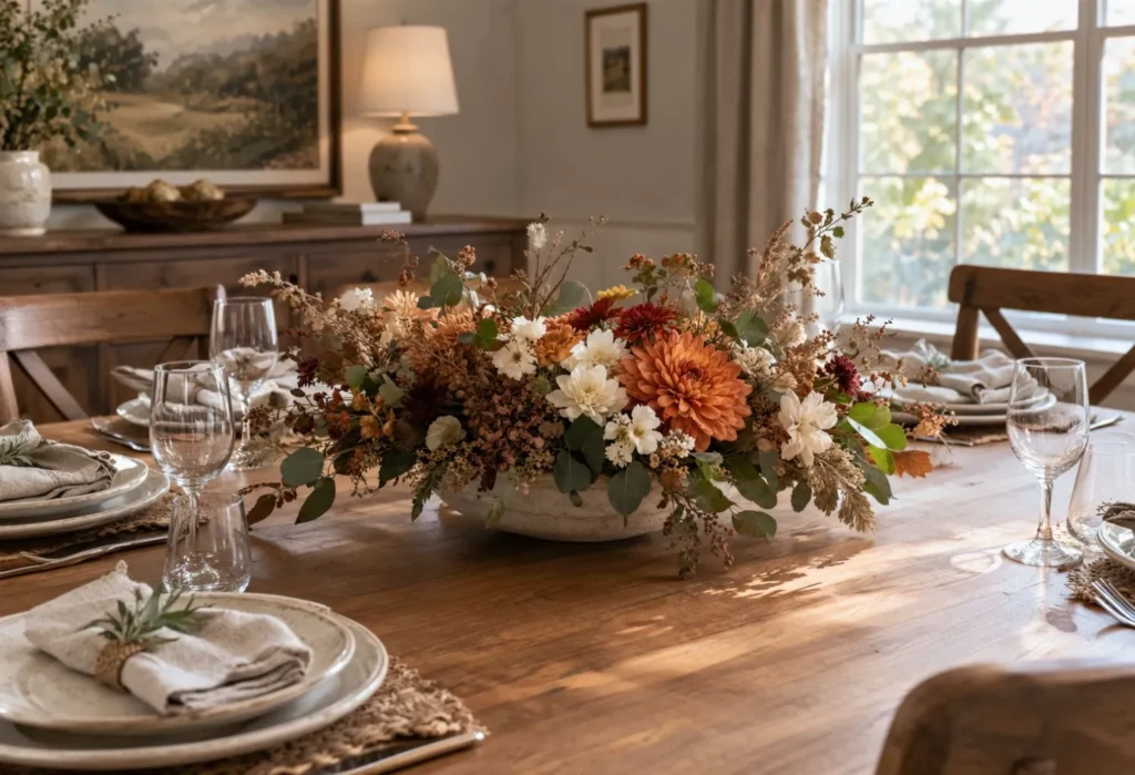 Low Fall Floral Arrangement