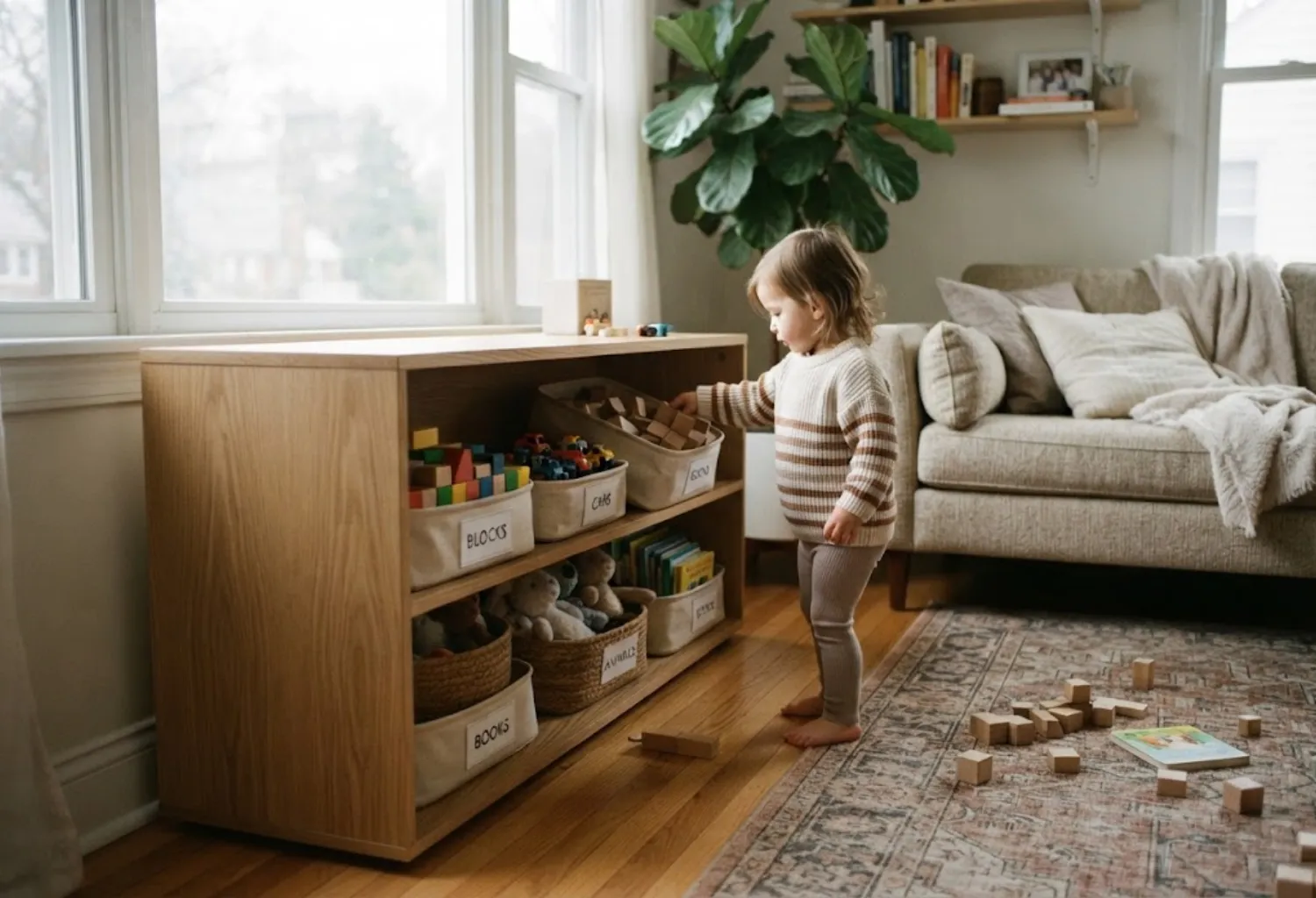 Low Open Shelving for Little Hands