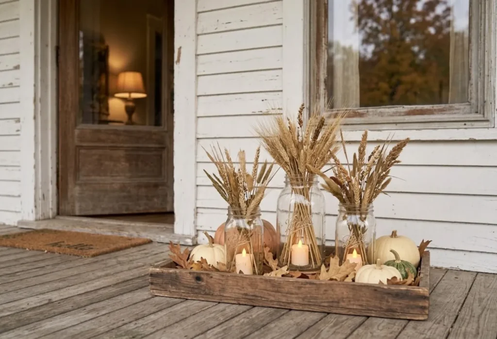 Mason Jar Lanterns and Dried Stems