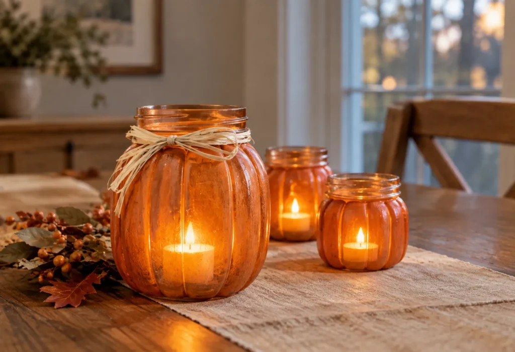 Mason Jar Pumpkin Lanterns