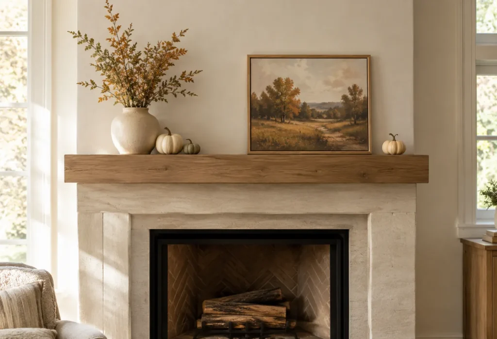 Minimalist Fall Mantel