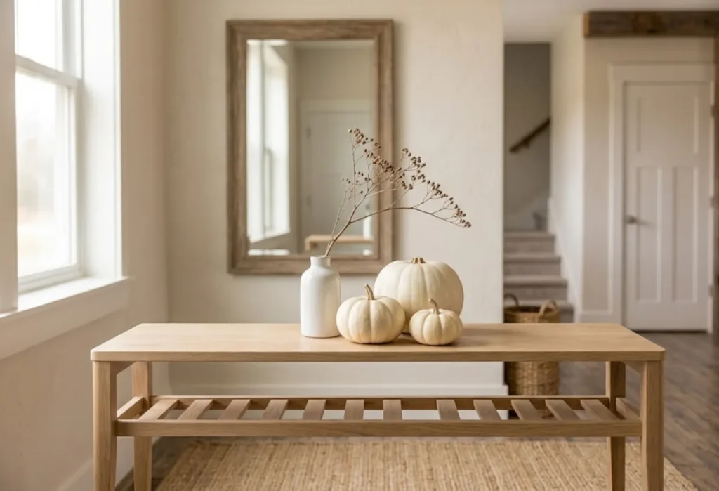 Minimalist White Pumpkin Arrangement