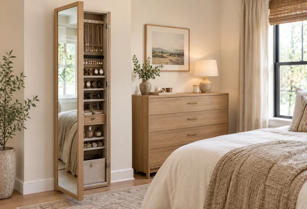 Mirror With Hidden Storage