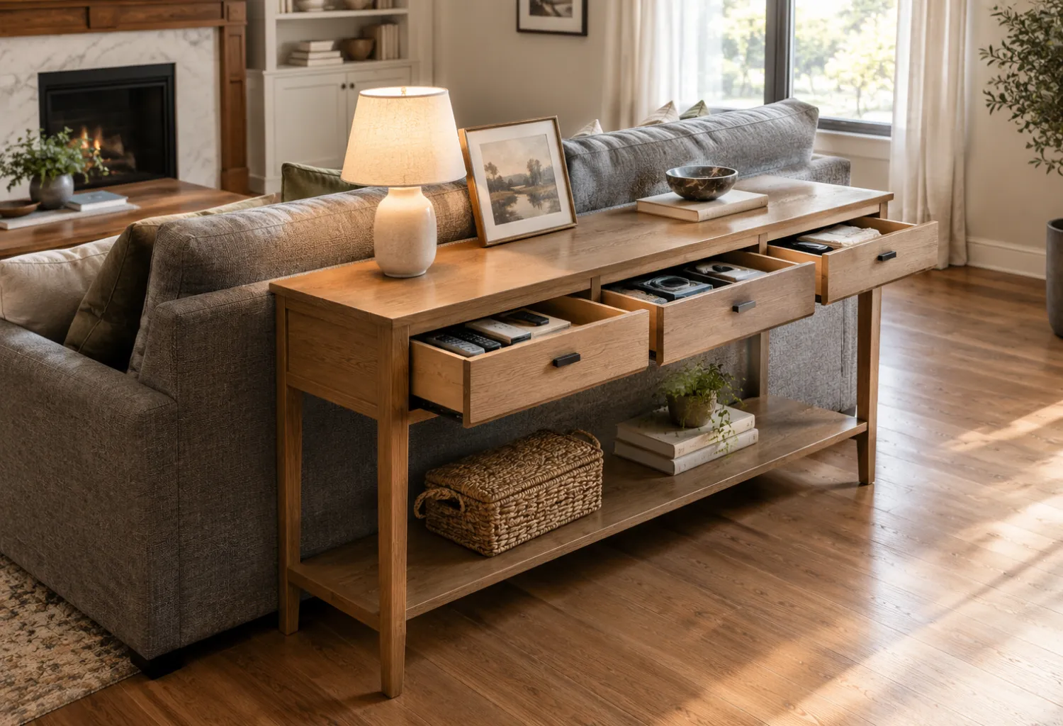 Narrow Console With Drawers