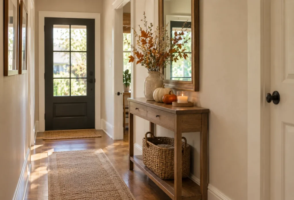 Narrow Console with Under-Table Storage