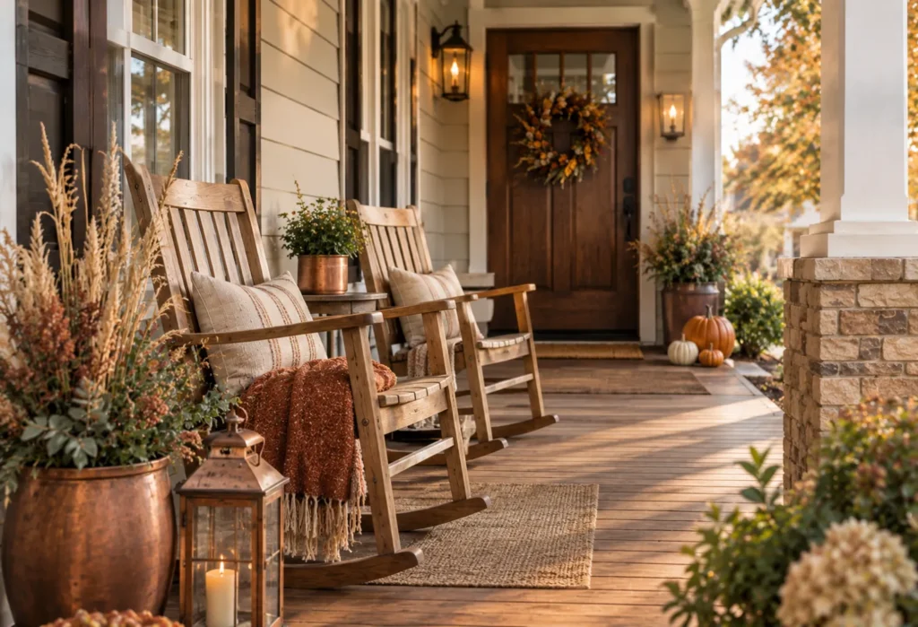 Natural Wood Rockers With Copper Accents