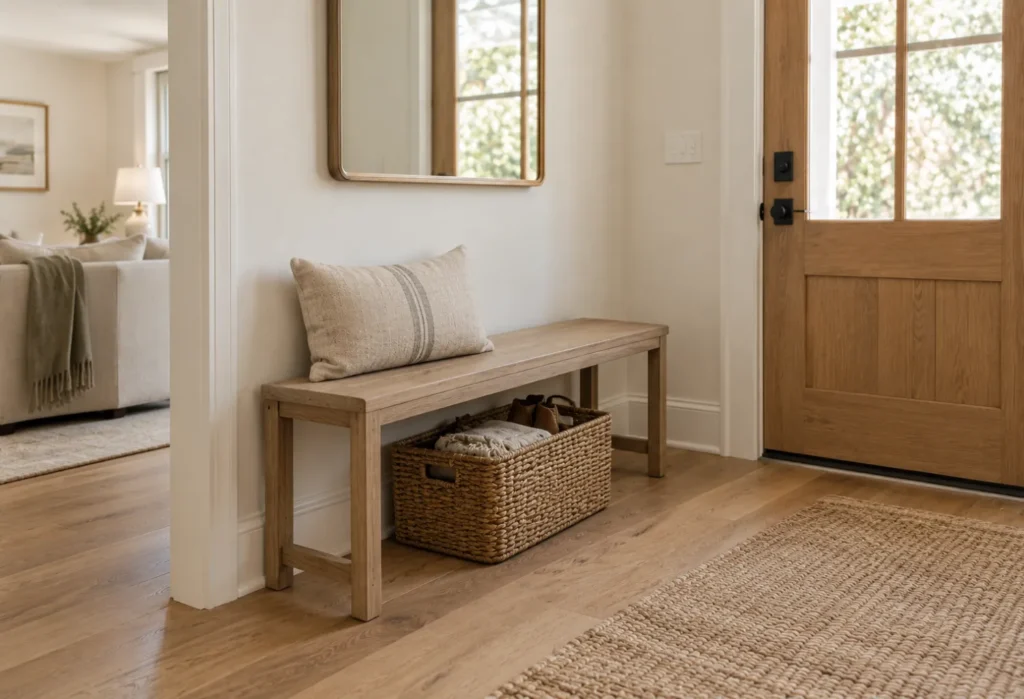 Neutral Fall Entryway Bench