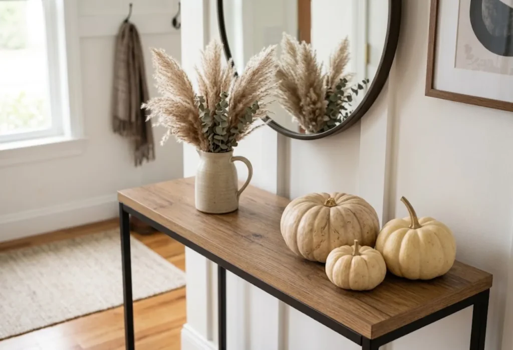Neutral Pumpkin and Dried Grass Display