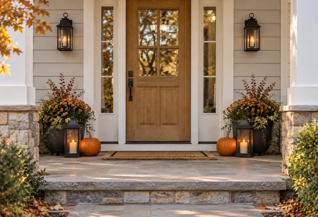 Paired Lanterns by the Front Door