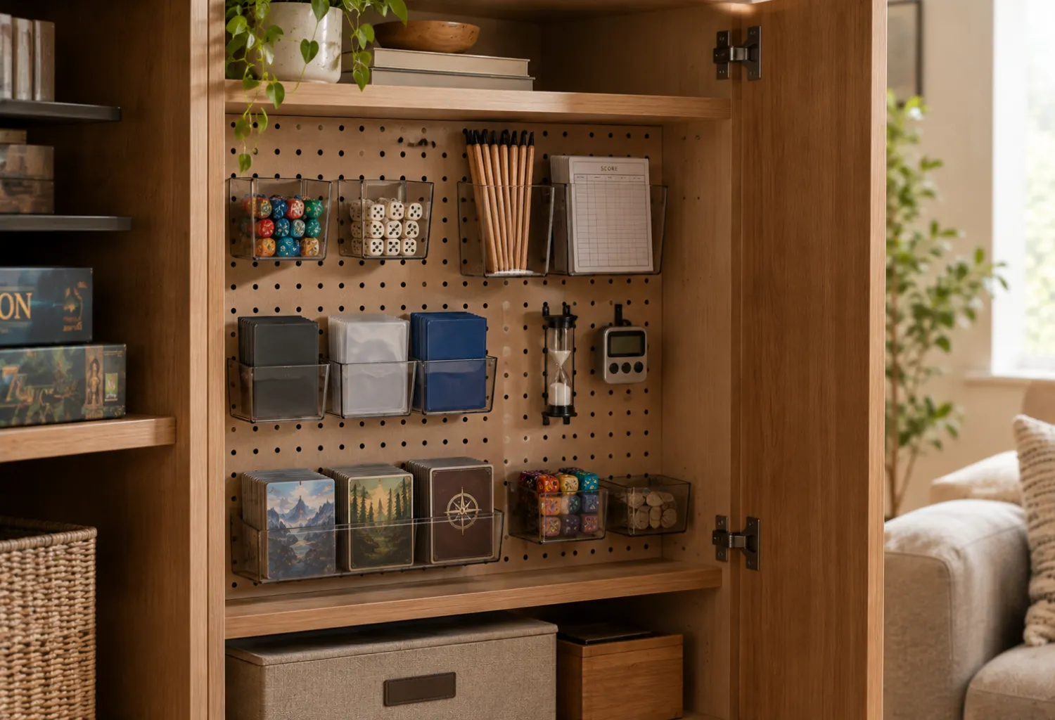 Pegboard Game Accessory Station