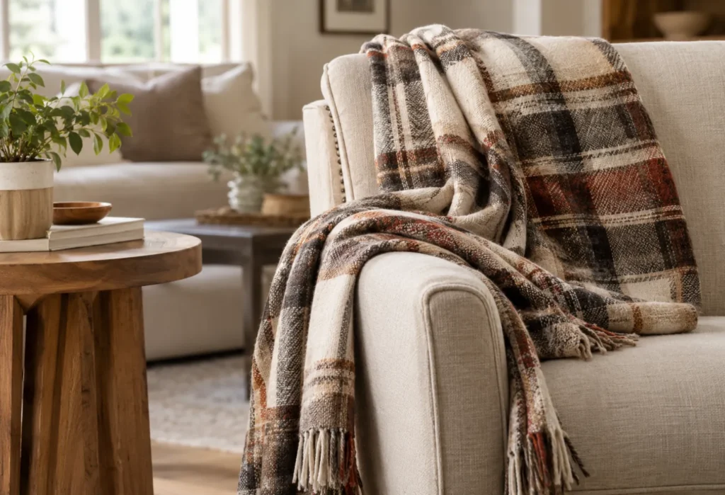 Plaid Accent Blanket