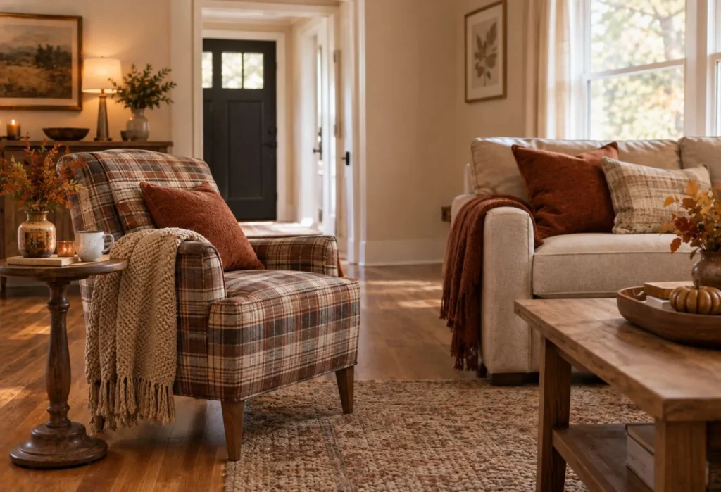 Plaid Accent Chair
