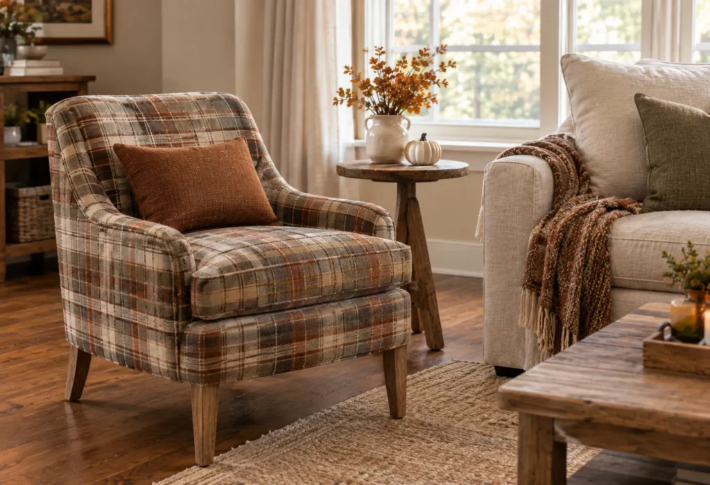 Plaid Accent Chair