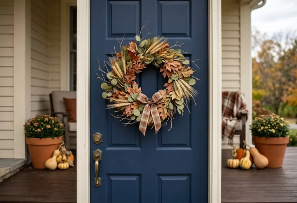 Plaid Door Wreath