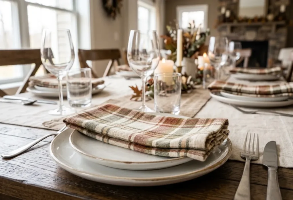 Plaid Napkin Fold