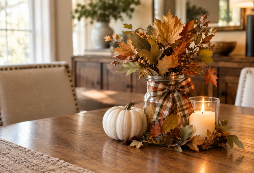 Plaid Ribbon Table Arrangement