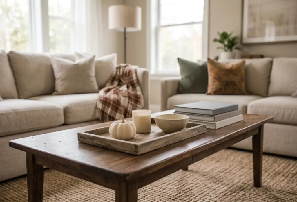 Plaid Throw and Table Tray