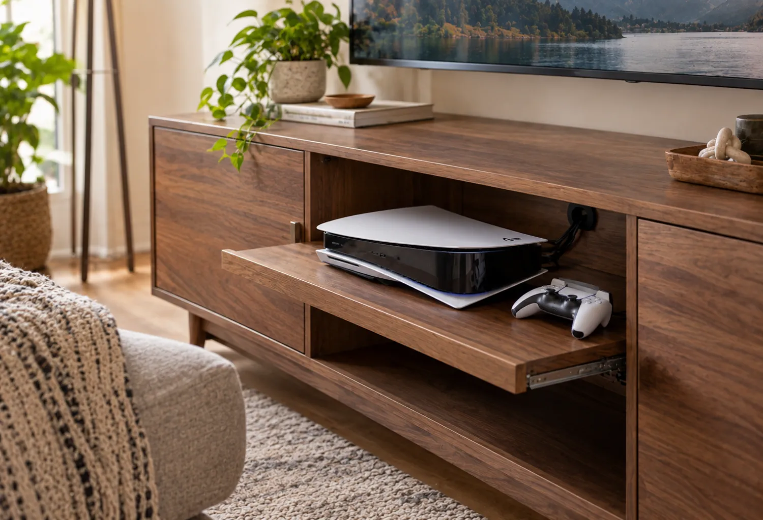 Pull-Out Console Shelf