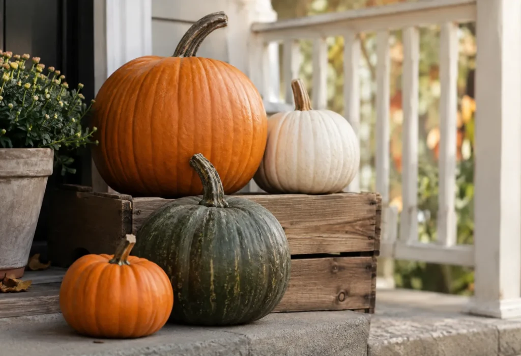 Pumpkin Groupings in Varying Heights