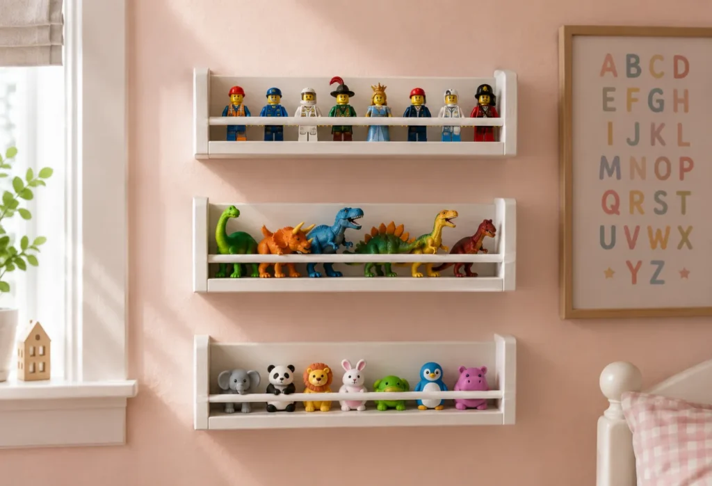 Repurposed Spice Racks for Small Toys