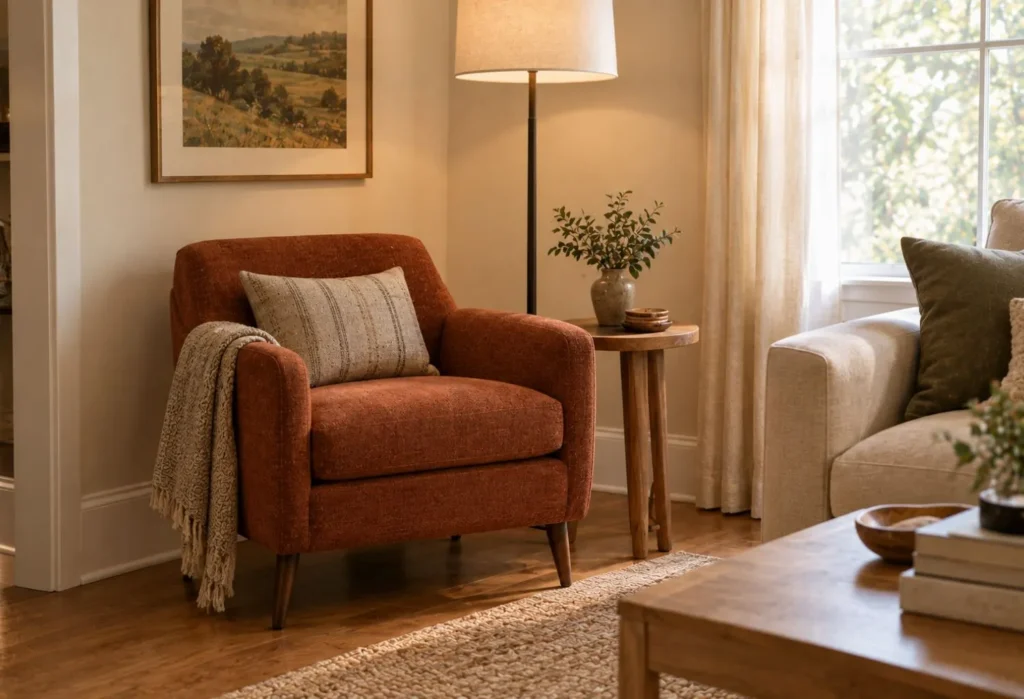 Rust-Colored Accent Chair