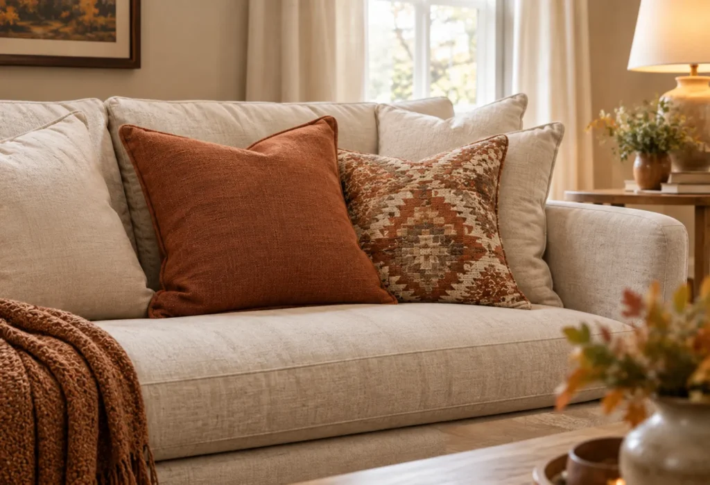 Rust-Colored Pillow Covers