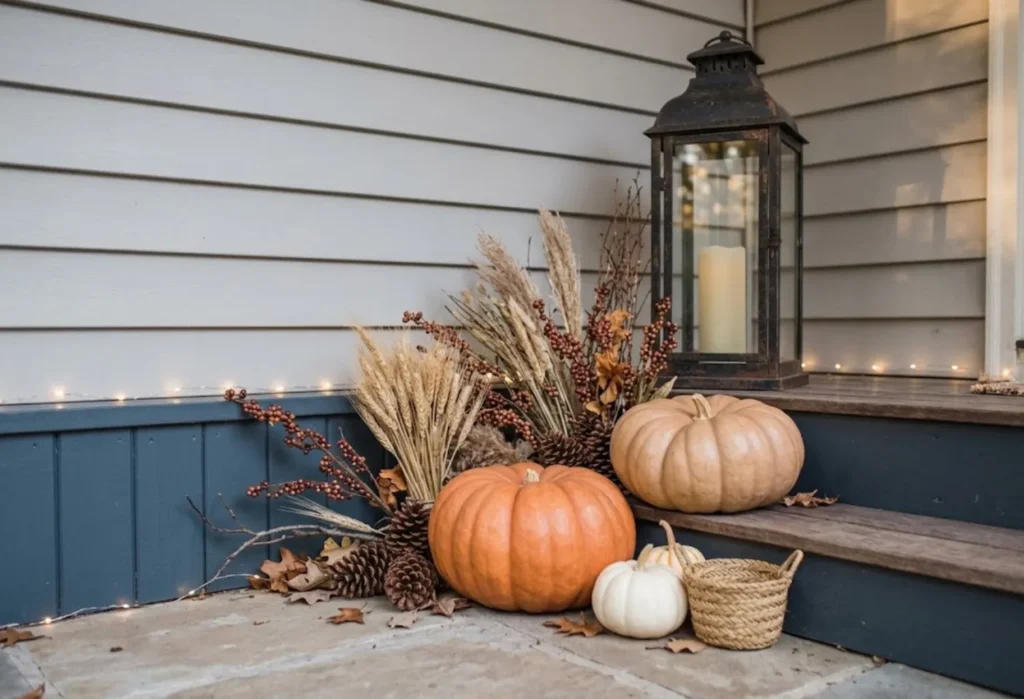 Rustic Lantern and Pumpkin Corner