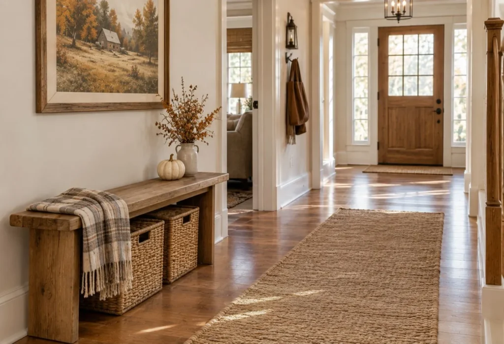 Rustic Wood Entryway Bench