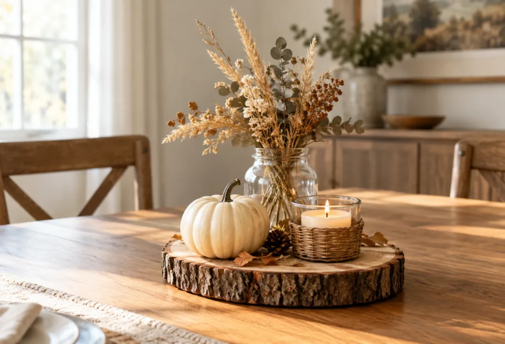 Rustic Wood Slice Centerpiece