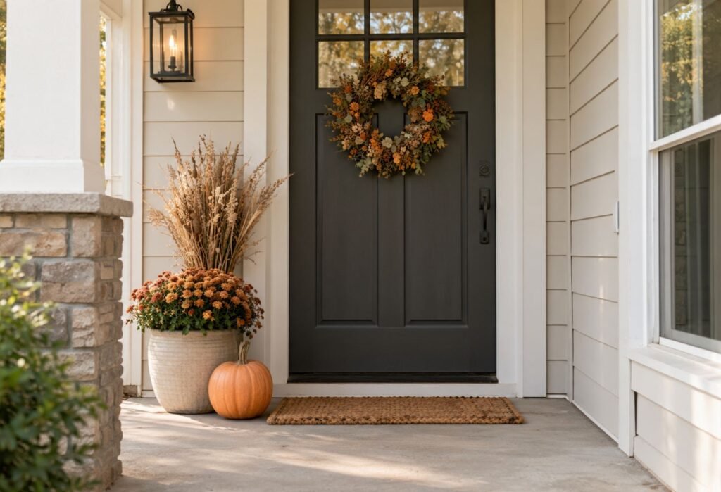 Simple Fall Doorstep Arrangement