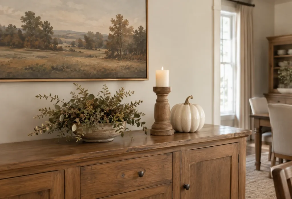 Simple Greenery and Candle Trio