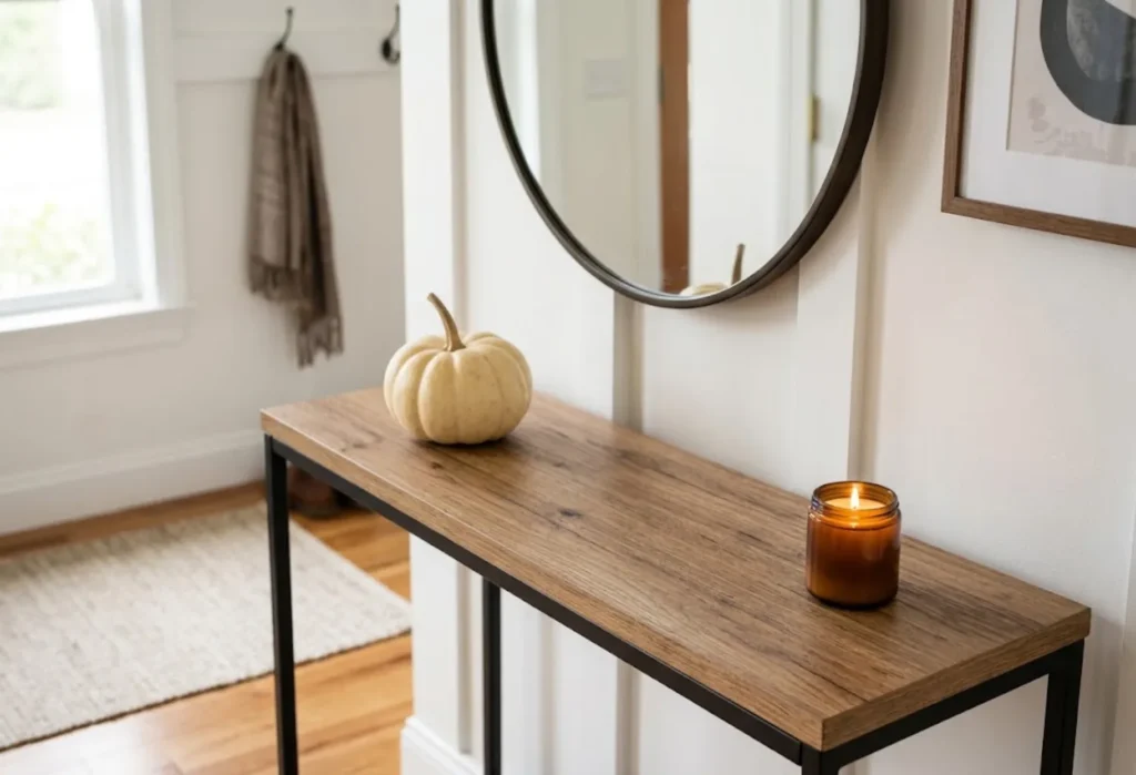 Simple Pumpkin, Candle, and Mirror Trio