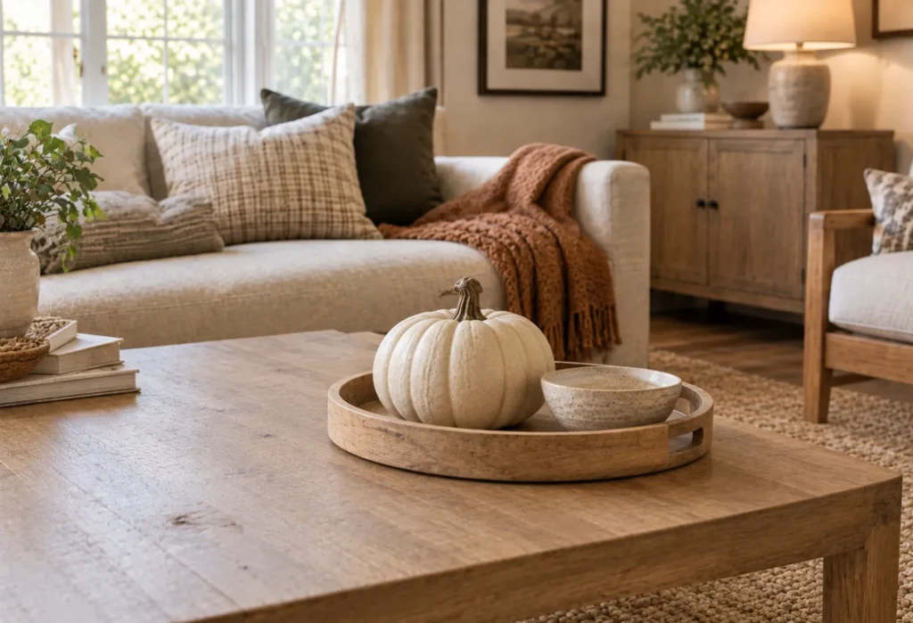 Simple Tray With One Statement Pumpkin