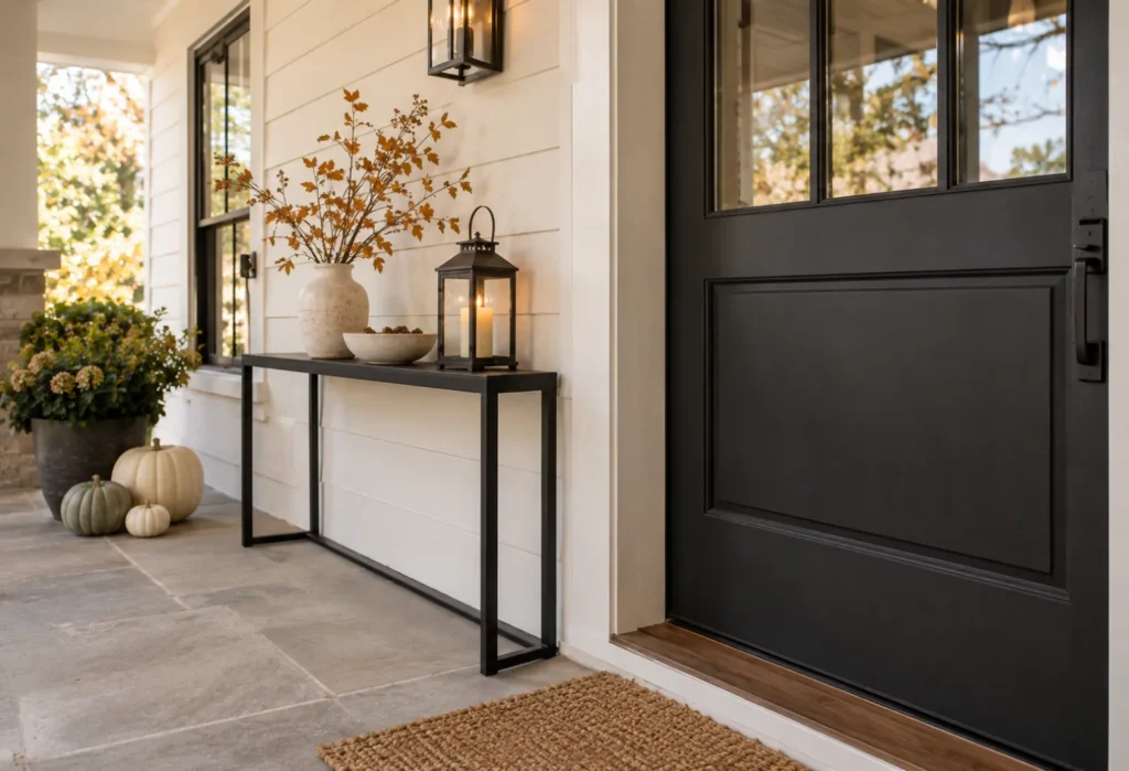 Slim Black Console Table