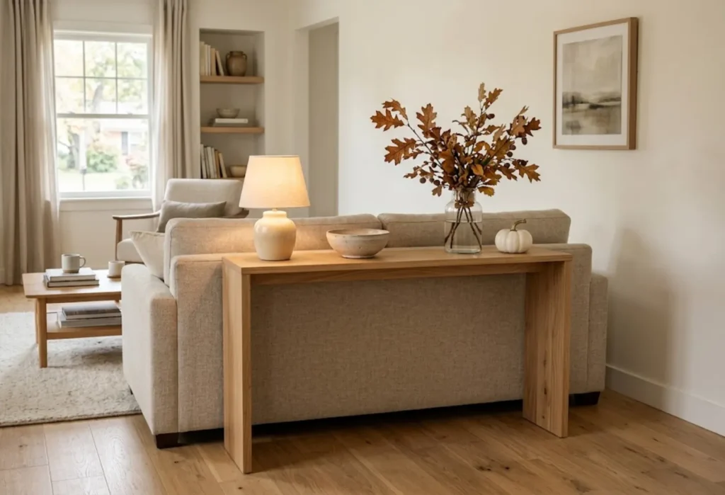 Slim Console With Seasonal Decor