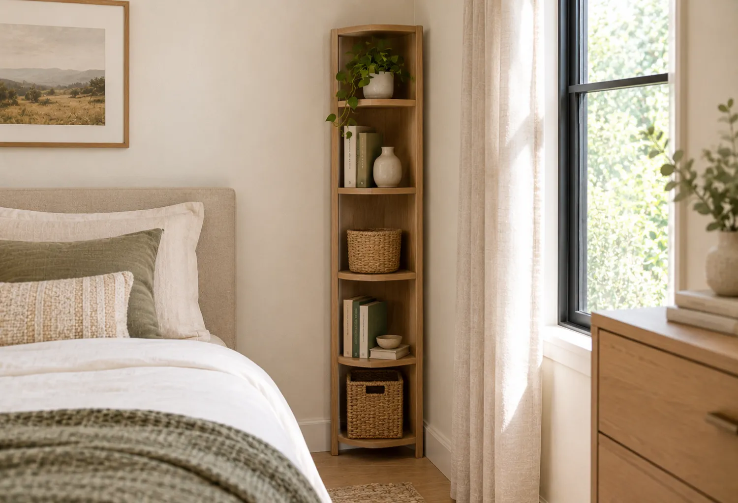 Slim Corner Shelving