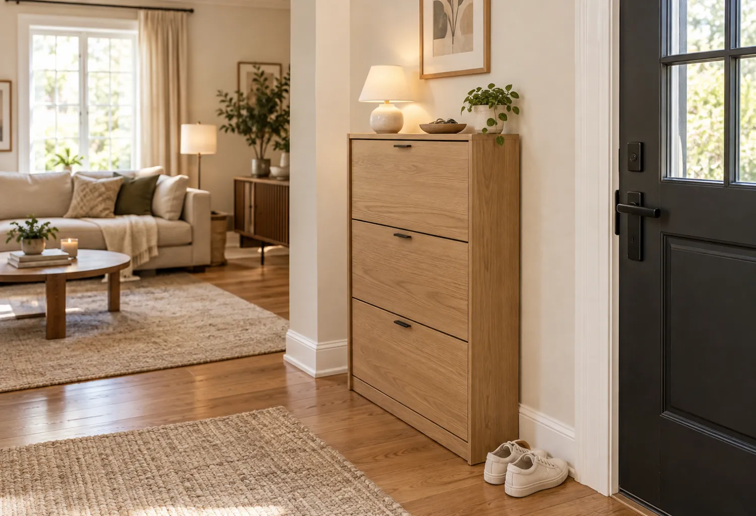 Slim Entryway Shoe Cabinet