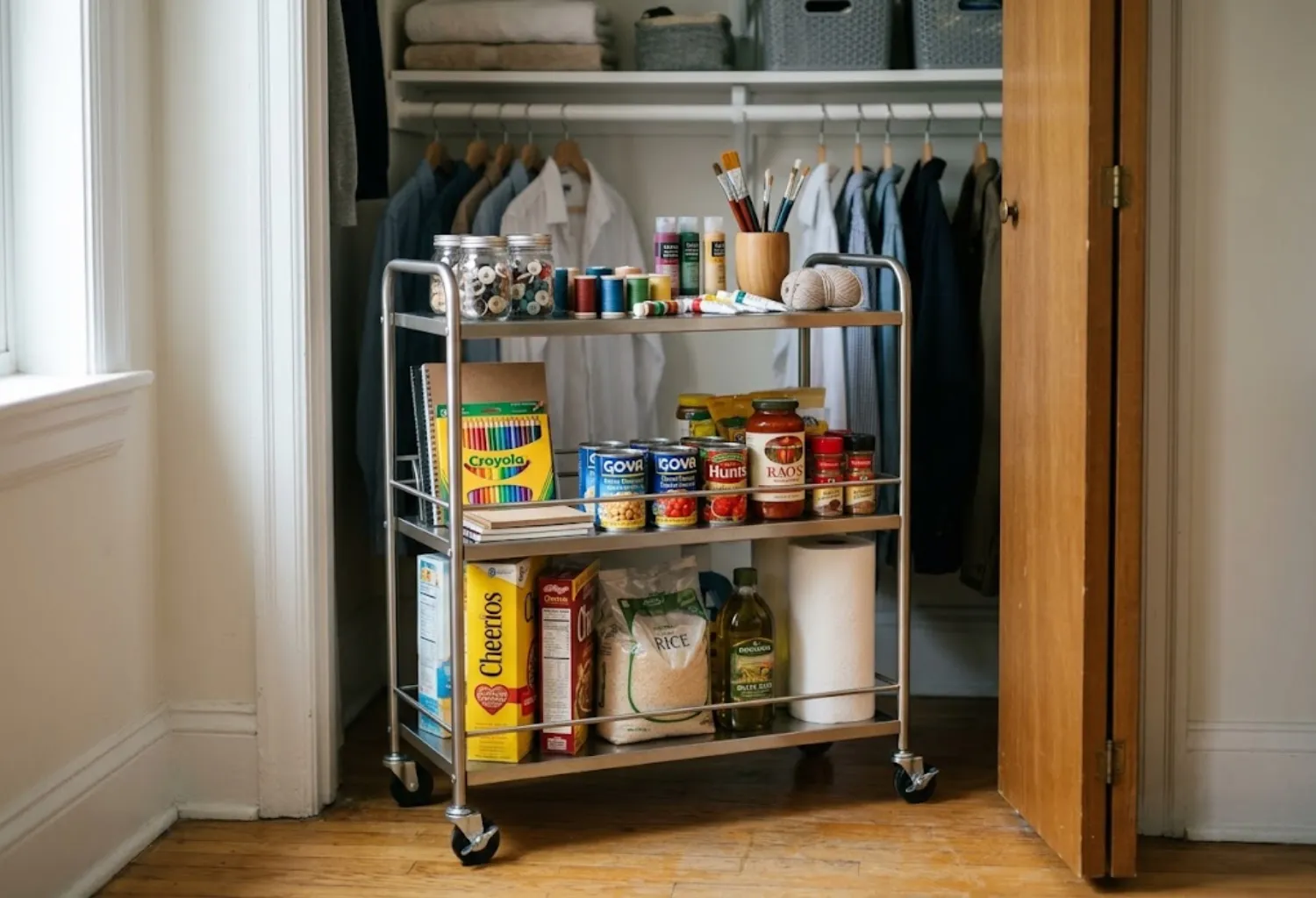 Slim Rolling Cart for Flexible Storage